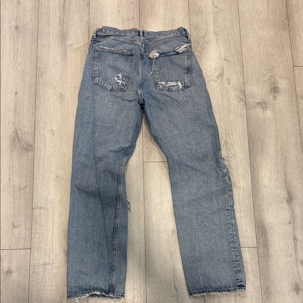 Agolde High Rise 90s Distressed Blue Jeans - Picture 4 of 4